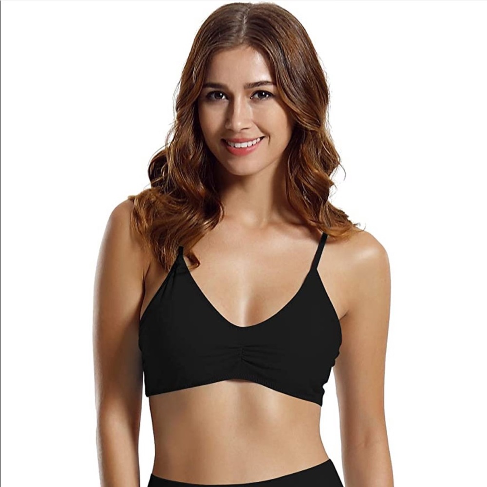 Zeraca Women’s Racerback Black Bikini Top Size M
